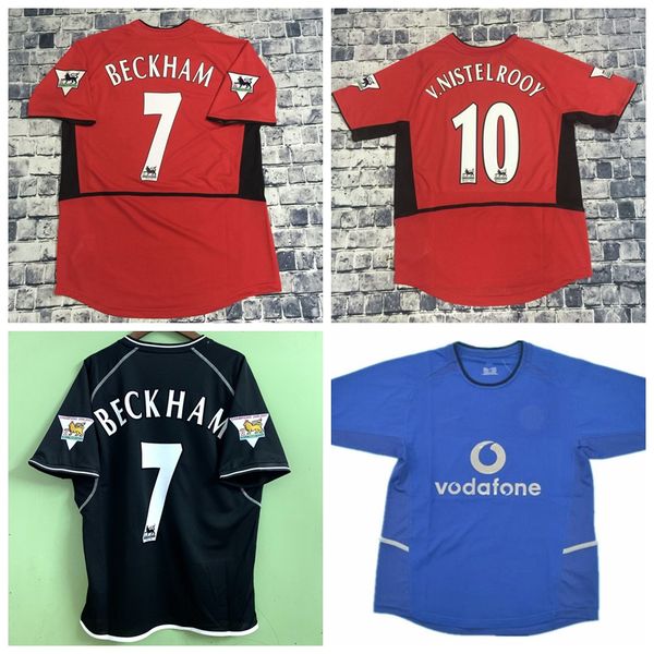 

retro classic 2002 2003 2004 soccer jerseys manchester v.nistelrooy giggs beckham 02 03 04 united retro football shirt, Black;yellow