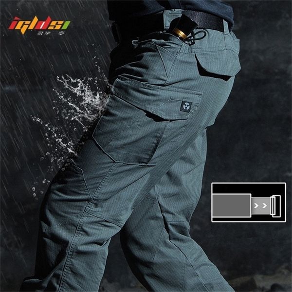 

men's m3 waterproof tactical military swat special army combat cargo pants multi pocket rip-scotton long trousers 2xl 201113, Black