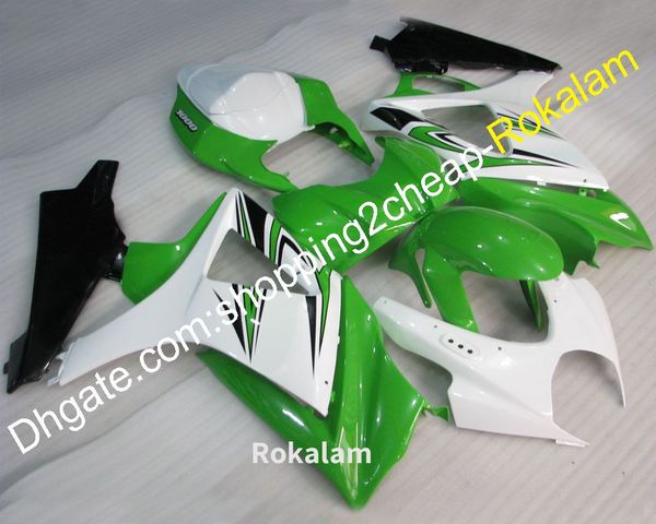 

fairings for gsxr1000 07 08 k7 gsxr 1000 2007 2008 gsx-1000r green black white motorbike fairing (injection molding)