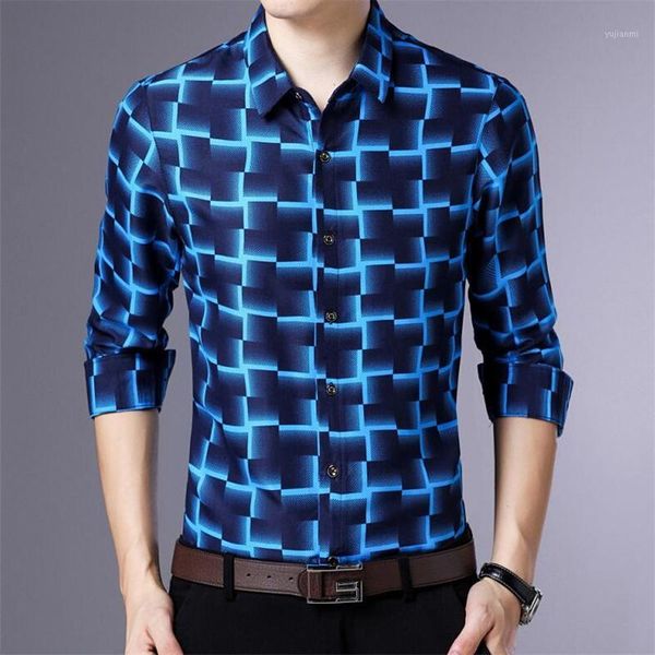 

long sleeve shirt men business casual shirts male clothes 2020 spring autumn new fashion plaid camisa masculina plus size 3xl1, White;black