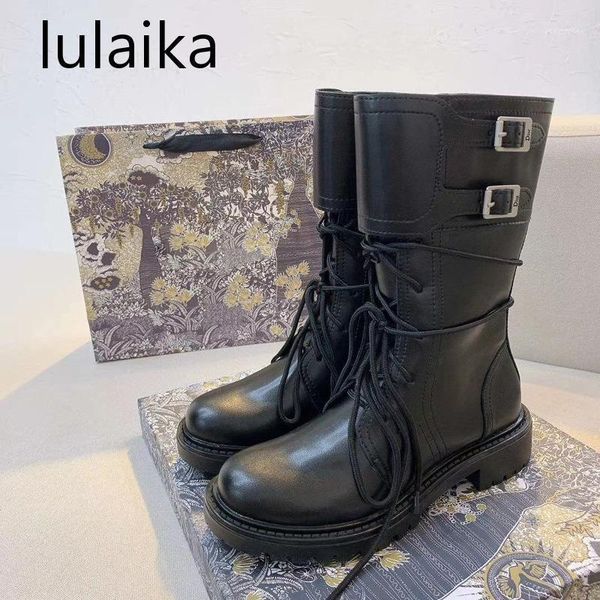 

boots 2021 autumn arrival design pu leather mid-calf women cool high platform motorcycle wedges shoes1, Black