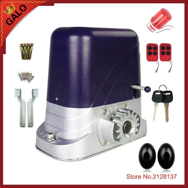 

galo 500kg gear drive sliding gate opener/electric gate motors dc 24v with 2 remote control 1 pcell 1 flashing lamp optional