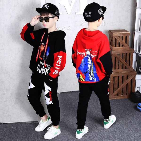 

boys' autumn suit 2020 new children's korean version of handsome pullover sports sweatshirt + casual trousers 2 sets, White