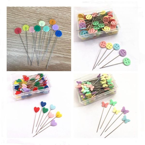 

button butterfly plum blossom embroidery patchwork pins accessories tools sewing needle box diy sewing tools stainless steel1, Black