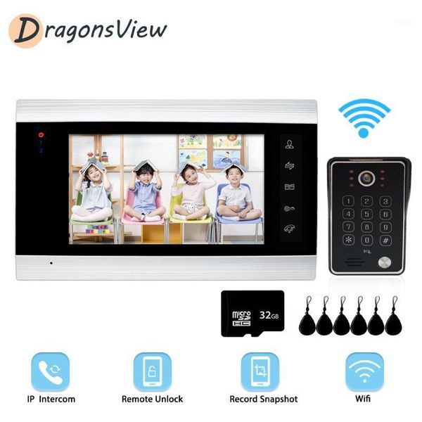 

dragonsview 960p rfid smart wifi video intercom wireless door phone doorbell camera with motion detect 7 inch support remote1