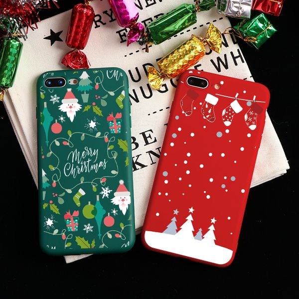 

merry christmas santa claus xmas print silicone soft tpu phone cases for iphone 7 8 6 s 6s plus xr x xs max case back cover capa