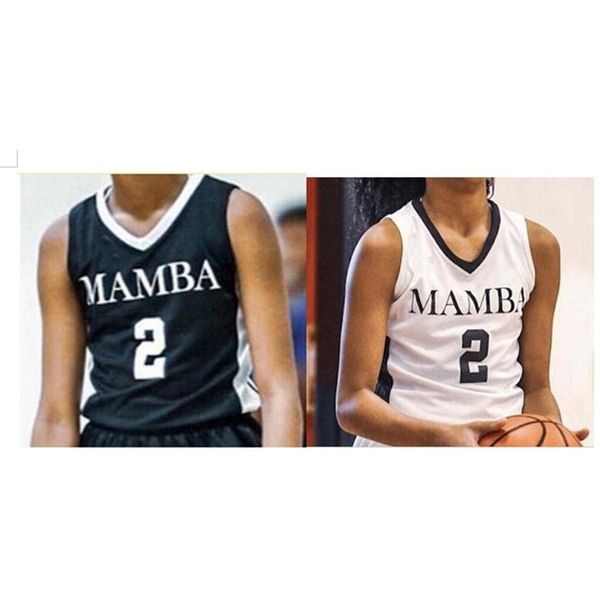 

custom rare black white #2 mamba gigi bryant high school college basketball jersey or custom any name or number jersey