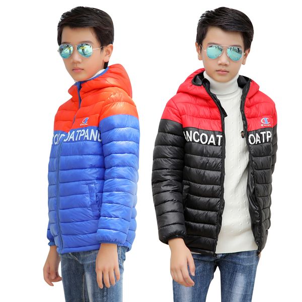 

wear children's light down cotton padded jacket, Blue;gray