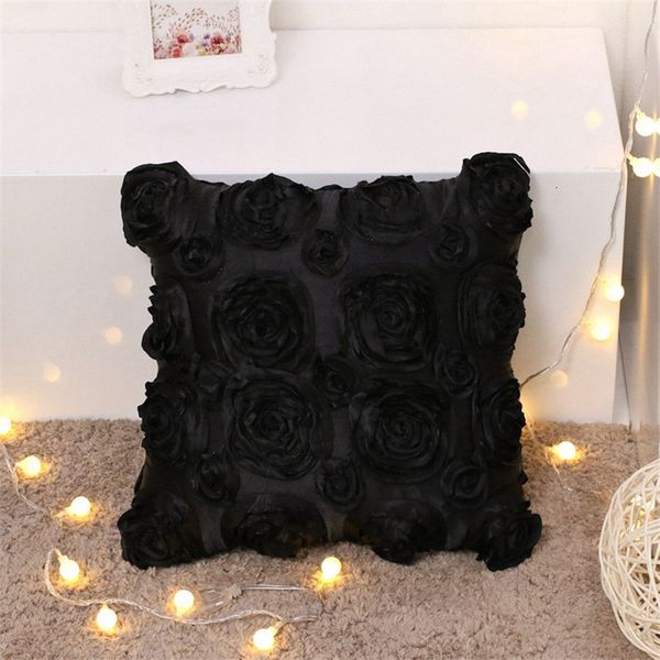 

40*40 3d rose cm flower case square throw sofa pillow cover l home car waist pillowcase 4 n5bt8
