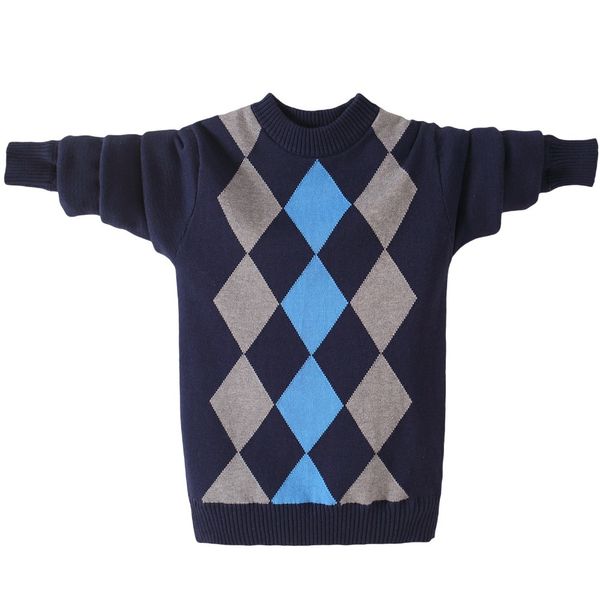 

winter cotton children's clothing boy's clothes o-neck pullover sweater winter keep warm kids clothes children's sweater 2103, Blue