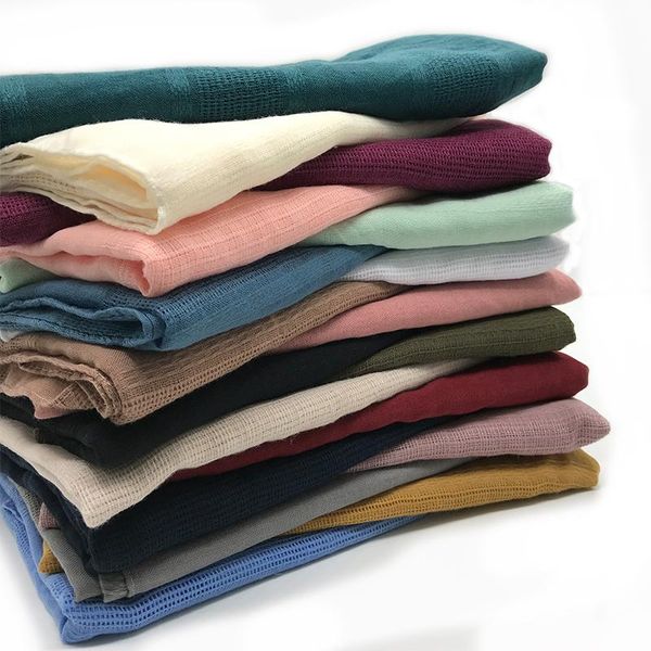 

new women fashion scarves hollow outstripe tassels shalw solid plain wraps long cotton ladies muslim hijab 10 pcs, Blue;gray