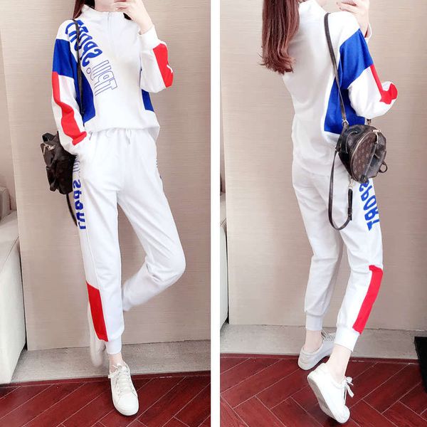 

new zipper leisure sports fashion suit for fall / winter 2020, Gray