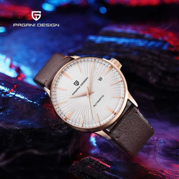

automatic mechanical men watch pagani design new sports watch men casual luminous hand wrist relogio masculino, Slivery;brown