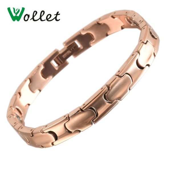 

wollet jewelry titanium bracelets for men women rose gold metallic color 99.999% pure germanium health healing energy, Black
