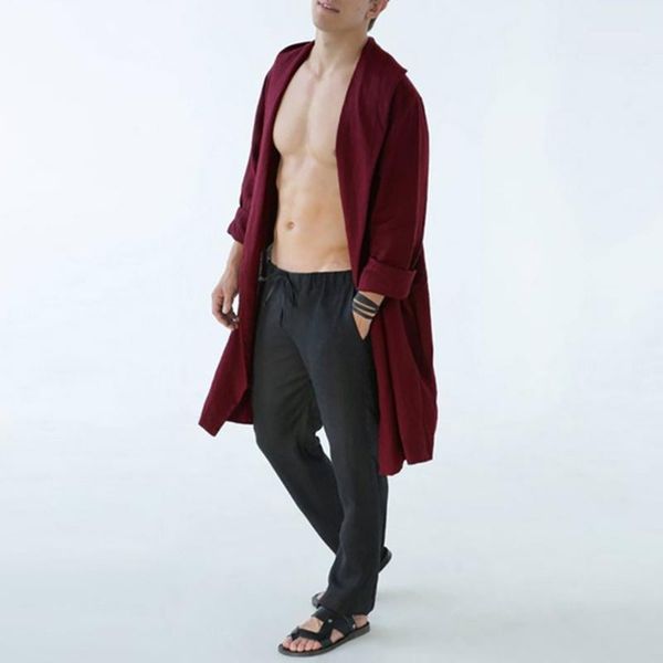 

men's silk satin bathrobe robe long solid silk pajamas men nightgown sleepwear kimono homme dressing gow1, Black;brown