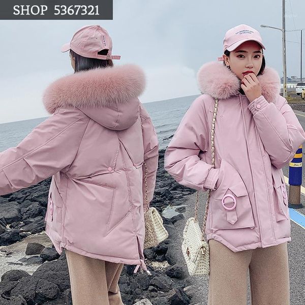 

df original the night wind cotton-padded clothes woman easy bread serve student short mianfu cotton-padded jacket loose coat1, Black