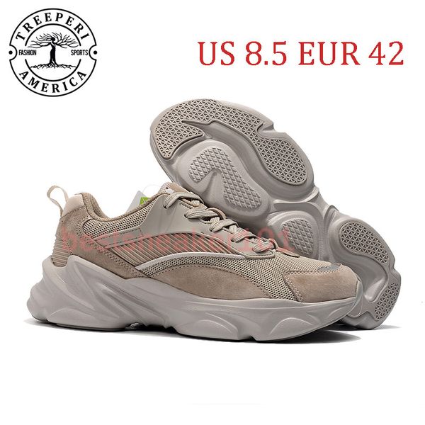 

treeperi fashion chunky 3.0 soft sole running shoes beige grey us 8.5 eur 42 for men trainers