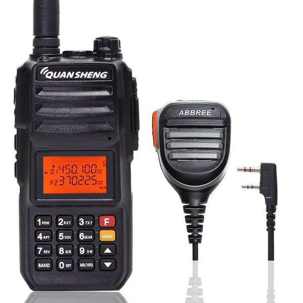 

walkie talkie quansheng tg-uv2 plus high power 10w 5 bands 136-174mhz/ 350-390mh/400-470mhz 4000mah 200ch talkie+speaker mic