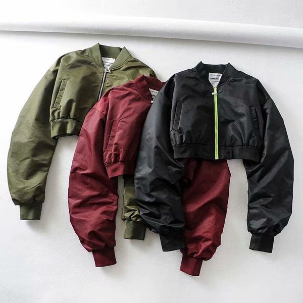 

women's jackets short padded blouse harajuku pilot women coat high-waisted outerwear cool motorcycle jacket1, Black;brown
