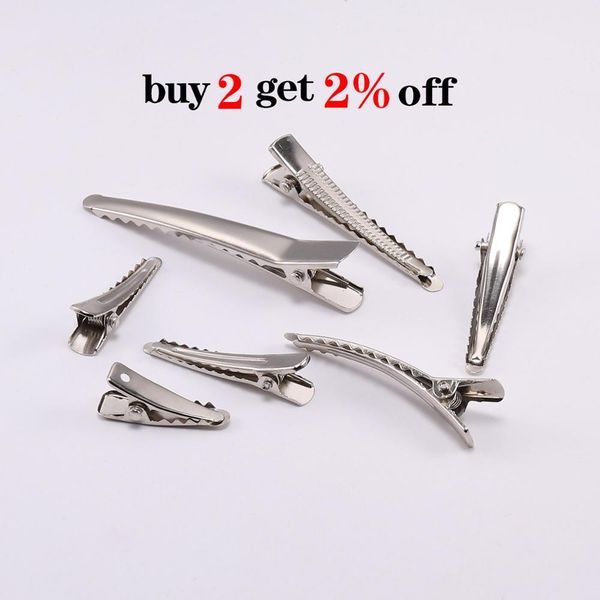 

20pcs / серия 30/40/45/55 / ​​60мм зажимы single зубец аллигатор шпилька зубов blank настройка для клипов diy волос jewelry making базы sqcw