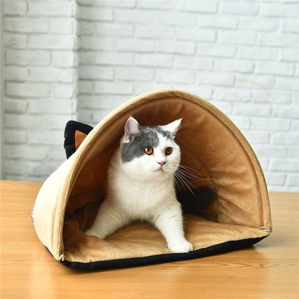 

cat beds & furniture pet dog bed tunnel waterproof kitten nest cartoon mouse house tent lit activite chat katzenmatte litter mats