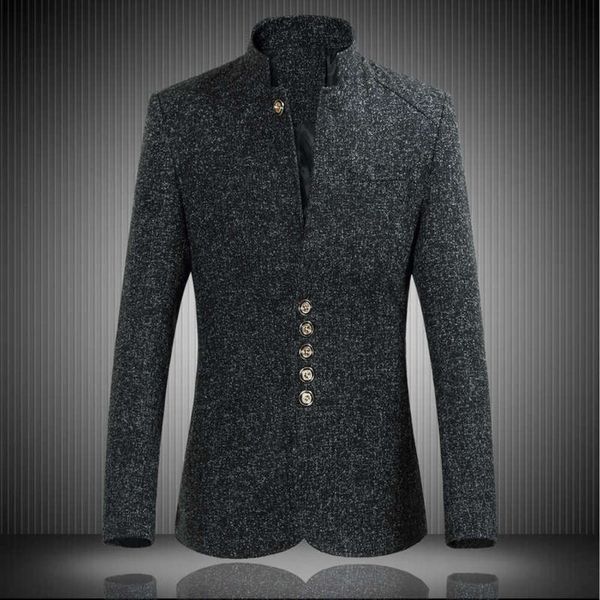 

fashion spring and autumn european youth men's standing collar large size zhongshan small suit coat, White;black