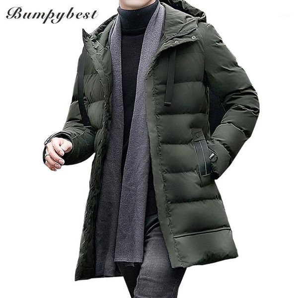 

bumpybeast winter men warm jacket coats thick medium-long casual men parkas hooded outwear cotton-padded solid jackets size 6xl1, Black