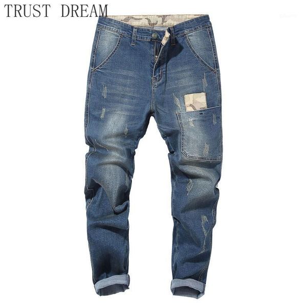 

new men distressed jeans blue black slim man scratched denim pants stretch stonewashed male casual jean quality plus size 28-481