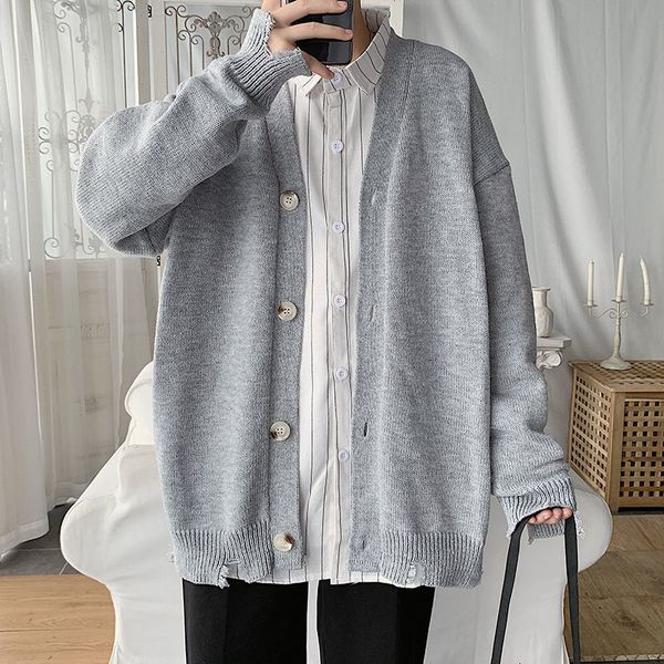 

2021 men's autumn new fit fine sweater male clothing bycv, White;black