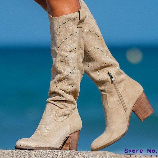 

women knee high boots chaussure booties gladiator high heels shiny crystal deco shoes woman zapatos mujer sapato h495 c0202, Black