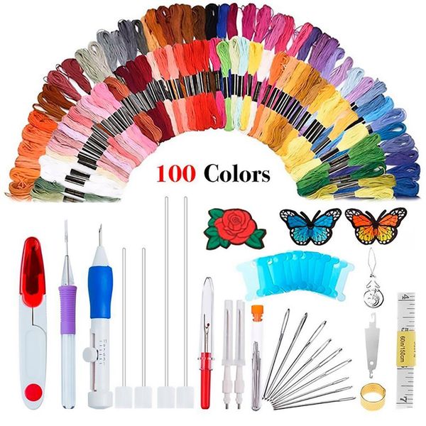 

50/100 цвета вышивка молыги швейные комплект вышивка вышивка вышивка игольчатая инструмент diy вязание шитье швейные наборы jllzgl