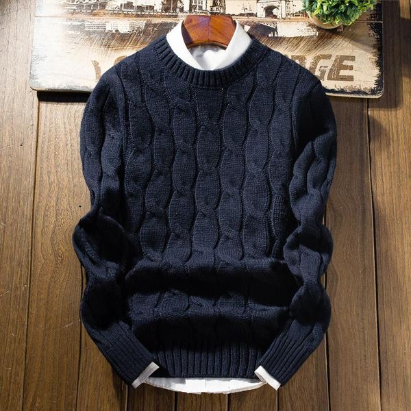 

2021 new winter thick sweater men long sleeve slim fit knitting men's warm christmas sweater casual pullover men, White;black