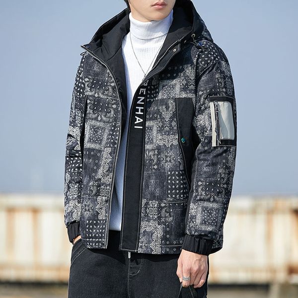 

men's coat 2020 new short bread down winter thick cotton padded jacket, Black