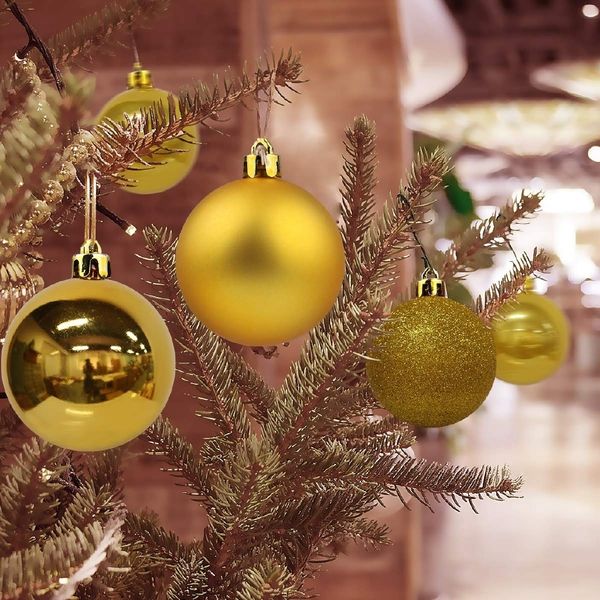 

2021 latest champagne tree 24pcs 3cm gold christmas pink red balls metallic xmas decor for home noel new year gift new