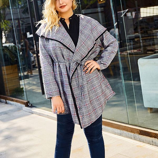 

women's print long-sleeved plus size loose knit jacket coat fashion leisure solid color style work clothes 2019 ho, Black;brown
