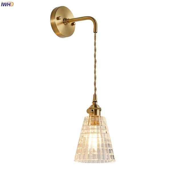 

wall lamp iwhd nordic modern glass copper bedroom bathroom mirror stair light loft retro lights for home lighting wandlamp