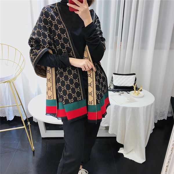 

2020 winter scarf cashmere shawls lady pashmina scarves women thick warm blanket wraps print brand female foulard, Blue;gray