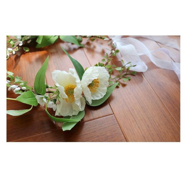 

white ponny flower wreath crown festival headband women hair accessories headdress girls floral garland wedding floral jllnqv