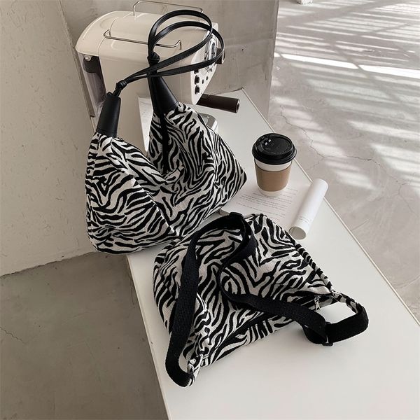 

zebra printed shoulder messenger bag women handbags totes fashion canvas casual simple crossbody bags clutch bag