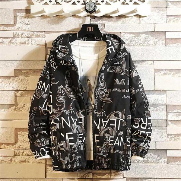 

men jacket casual hooded floral bomber jackets men women hip hop slim flower pilot male spring coat windbreaker streetwear1, Black;brown