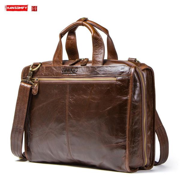 

new leather business briefcase men's shoulder/crossbody bag casual computer bags