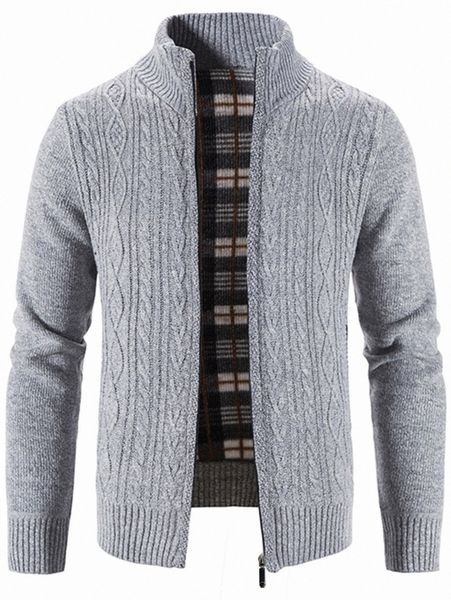 

men 1pc cable knit zip up cardigan h2cb#, White;black