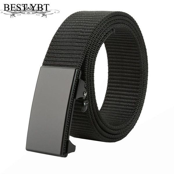 

ybt men canvas belt alloy automatic buckle belt new thick nylon casual fashion outdoor tactical men, Black;brown