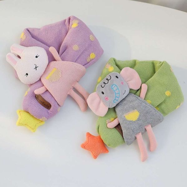 

boys thickened children's new 2020 warm winter and girls cartoon cute animal cross scarf baby's neck 8hwb, Red;brown