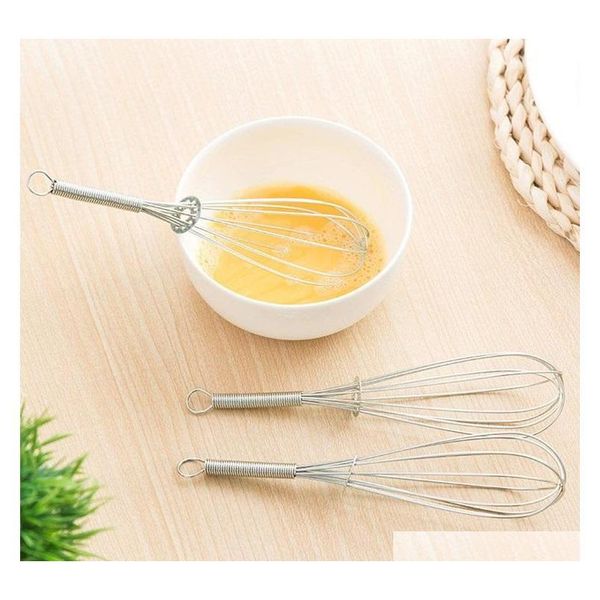 

stainless steel handle egg beater drink whisk mixer foamer kitchen egg tools mini handle mixer stirrer tools agitator t2i5649-1 wtvco
