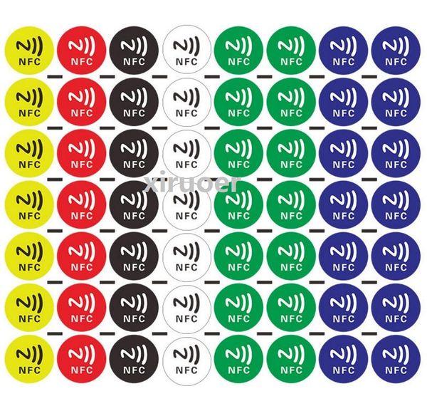 

1000pcs nfc anti-metal tag electronic label nfc213 chip 144bytes nfc forum type2 iso14443a protocol for metal surface phone for club payment
