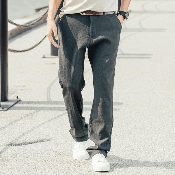 

men's jeans fashion summer trousers loose straight stretch pants casual breathable solid color sportswear comfortable, Blue