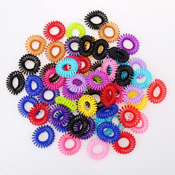 

творческие женщины повязки повязки симпатичные телефонный шнур эластичные худовые кольчики волос для девочкой для девочкой веревка аксессуар, Silver