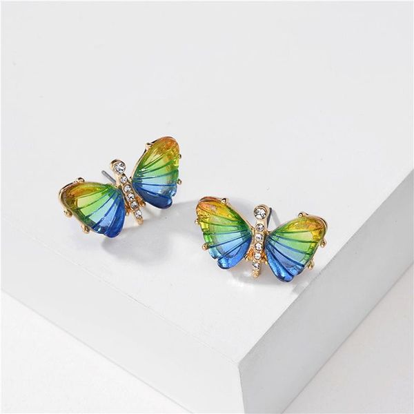 

stud 2021 butterfly earrings korean cute for women elegant simple earring cartilage ear studs, Golden;silver