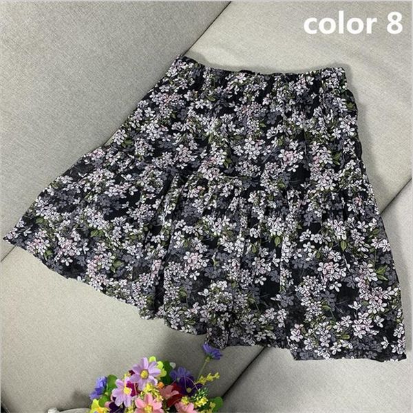 

women mini skirts 2020 foral printed skirts sweet girls a line cotton ruffles pleated beach holidays plus size m 6xl 7xl, Black